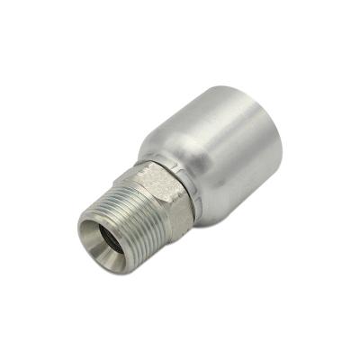 China Ferrule: 20# Carbon Steel / Fitting: 45# NPT Carbon Steel Male High Pressure Crimp Nipple Hydraulic Connector Fittings for sale