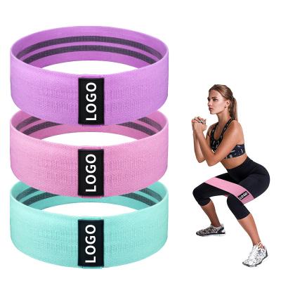 China Durable Gym Fitness Exercise Belt For Women Strength Training, Hip Trap Booty Non-Slip Cloth Covered Elastic Resistance Band. for sale