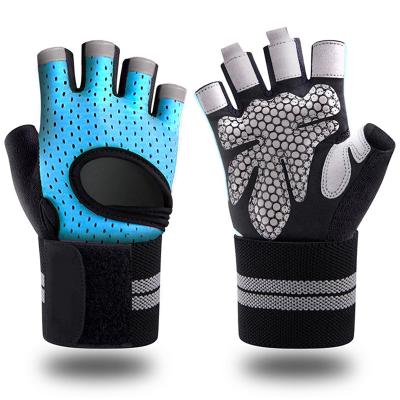 China Outdoor Breathable Fitness Logo Sport Gloves Custom Made High Quality Half Finger Wrist Gym Pink Comfortable for sale