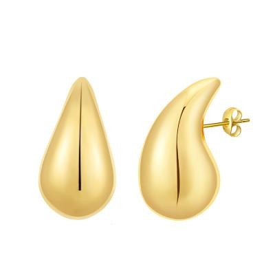 China TRENDY Hot Selling Personality Drop Shaped Stud Earrings Women's Fashion Brass Gold Plated Earrings for sale