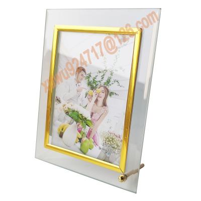 China Home Decor Items Lower Price Glass Photo Frames Modern Glass Home Decor Silver Glass Photo Frame 3.5*5 for sale