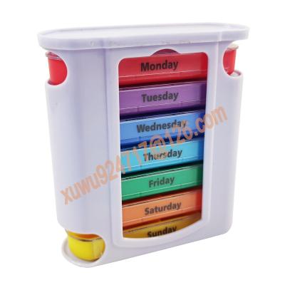 China Hot Selling PP Plastic 28 Weekly Pill Organizer 28 Compartments Plastic Case 7 Day Pill Box for sale