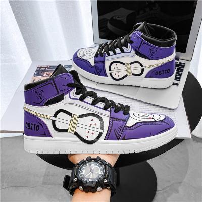 China Wholesale Fashion Trend Men's Casual Sports Shoes Naruto Cartoon Cartoon Breathable High Top Shoes for sale