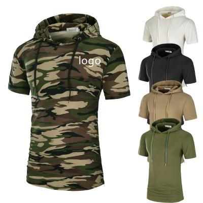 China Anti-Wrinkle Zipper Wholesale Shirts Short Sleeved Custom Logo T-shirt Printing T-shirt Camouflage Custom Logo T-shirt for sale