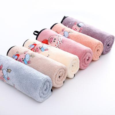 China Wholesale Custom Made Coral Fleece Baby Face Towels Excellent Quality Child Safe for sale