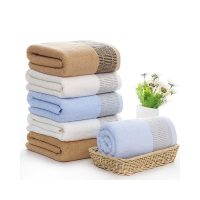 China Wholesale Child Safe Soft Embroidered Logo Custom 100% Cotton Naturalultra Absorbent Towels Bath for sale