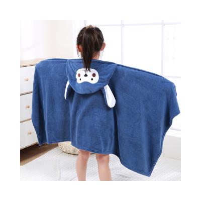 China 2021 Children's Bath Towel Hooded Absorbent Naturalultra Cartoon Coat Child Safe Bathrobe for sale