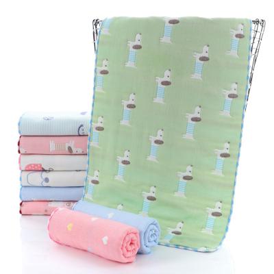 China Six Layer Gauze Cotton Towel Cotton Jacquard Child Safe Face Towels for sale