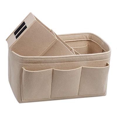 China ED0131 Container Diaper Trolley Organizer Purse Felt Purse Bag Inner Organizer Insert Handbag for sale