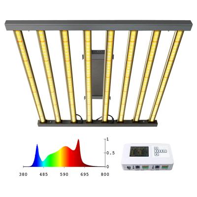 China Best Selling IR UV Waterproof Hydroponic Greenhouse Systems Fixtures 600w Purple Dimming 6 Bars With Led Grow Light for sale