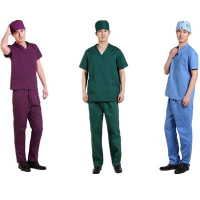 China Custom Eco-Friendly Eco-Friendly V-Neck With 3 Pockets Unisex Scrub Clinical Medical Clothing Sets Hospital Scrub Suit Uniform for sale