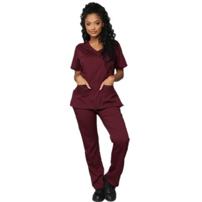 China Eco-Friendly Eco-Friendly Scrubs Women Medical Uniforms And Set Medical Man Scrubs Top And Pants Women Scrubs Set Six Pockets for sale