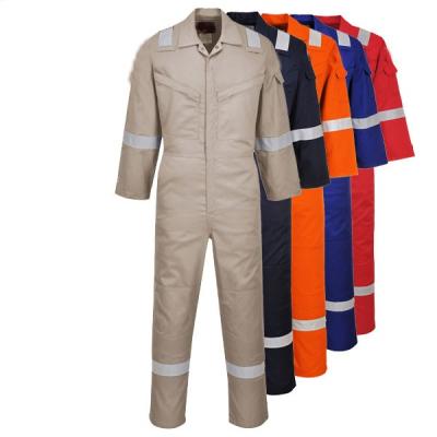 China Mechanic FR Coveralls Anti-Static Uniform Design Cotton Flame Retardant Coveralls Pull Out Safety Clothing for sale