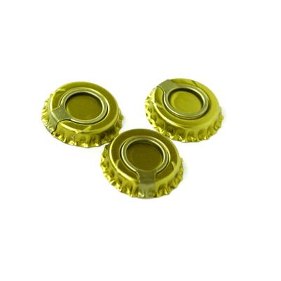 China Non Spill Metal Crown Cap Golden Beer Cap With Customized Pull Ring Drinking Bottle Lids,Caps, Closures for sale