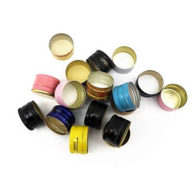 China Non Spill Free Sample Customized 18mm 24mm 25mm 28mm Metal Aluminum Cap Pile Proof Screw Caps For Bottles for sale