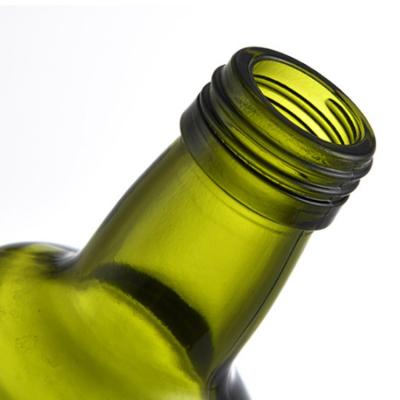 China Food 250ml 500ml 750ml Square Green Square Olive Oil Glass Bottle With Screw Cap for sale