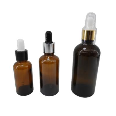 China Customized Cosmetic Jars 5/10/15/20ml 25/30/40/50/100ml Amber Glass Dropper Bottles Essential Oil Bottle for sale