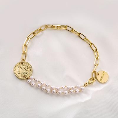 China 2019 Wholesale FANCY Antioxidation New Style Gold Plated Acrylic Crystal Bead Shape Bracelet For Female for sale