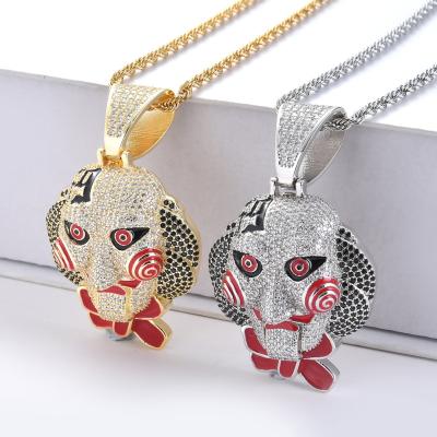 China Mazon pendant/ebay/wish Iced Out Hiphop Horror Halloween Jewelry Men's Custom Pendant Mask for agent wholesale in stock for sale