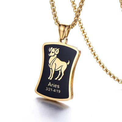 China High Quality Macoco 12 Zodiac Constellation Necklace Stainless Steel Gold Plated Necklace Fashion Gold Necklace for sale