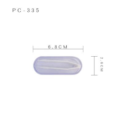 China Contact lenses worry round PC-335 Ningbo kaida slim boot tip tweezers plastic contact lens tweezers with silicone tips with plastic case for sale