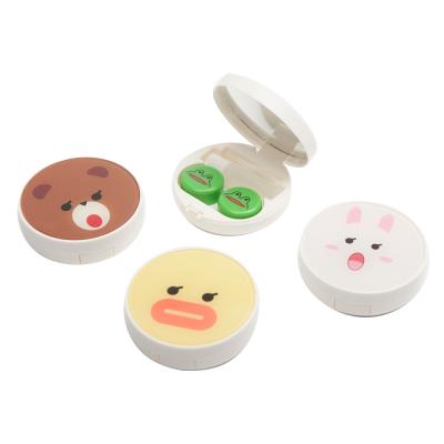 China Contact lenses care cartoon round shape plastic contact lens case high quality factory price for sale