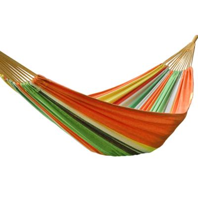 China Double Thickening Canvas Outdoor Colorful Cotton Rope Portable Folding Camping Hammock for sale