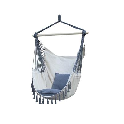 China Outdoor Furniture Hot Selling Outdoor Cotton Hammock Portable Hanging Swing Chair And Indoor Rope for sale