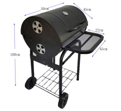 China Easily Assembled Outdoor Trolley Charcoal Oven Grill Iron Boat Cast Iron BBQ Grills Outdoor BBQ Stove for sale