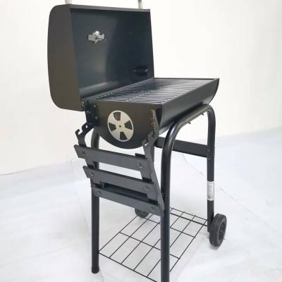 China Easily Assembled Charcoal Grill BBQ Grill With Side Heavy Duty Grill Rack Stand Outdoor Cast Iron Table Charcoal Smoker Barrel BBQ Oven for sale