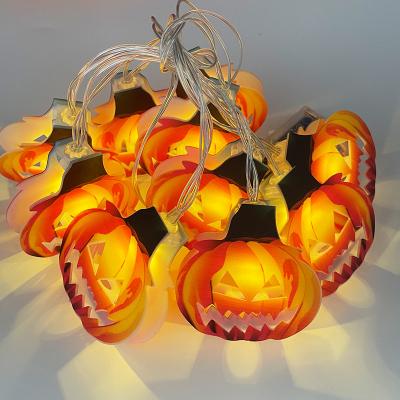 China Plastic LED Pumpkin Lantern String Ghost Festival Decoration Battery Light Holiday Decoration Lamp Halloween for sale