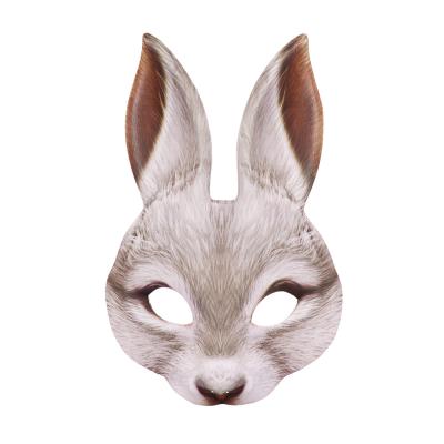 China EVA Masquerade Half Face Rabbit Animal Mask Halloween Easter Carnival Party for sale