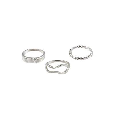 China Cold Wind Retro Personality Fashion Ring Twist Trendy Female Three-Piece Index Finger Ring for sale