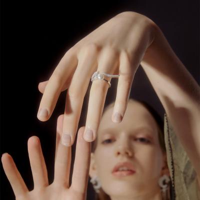 China Natural baroque instagram index finger ring instagram series mermaid pearl fashion trend personality personality knuckle simple red knuckle rings for sale