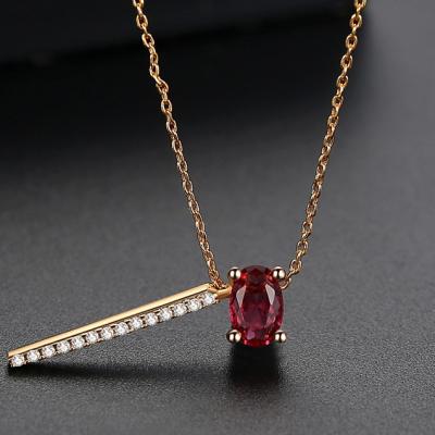 China CLASSIC Drunken Red Simu Necklace Copper Zircon Inlaid Simple Korean Fashion Gold Female Necklace Manufacturers Point High Quality for sale