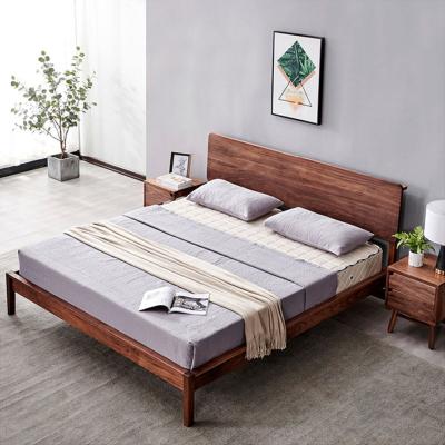 China Tier Skeleton Is Stable And Durable Nordic Simple Luxury Wooden Double Master Bed Youth Girl Bed Bedroom Furniture Sets for sale