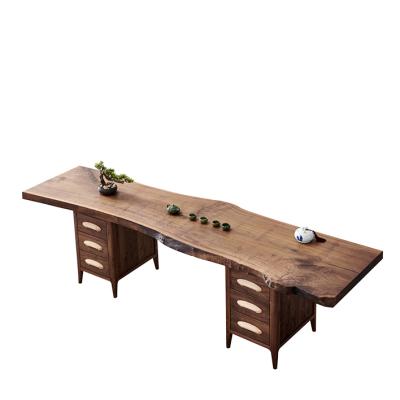 China Modern Solid Wood Solid Wood Light Black Walnut Thickness Black Walnut Tea Table Wholesale Tea Table Living Room Wood Furniture,Wood for sale