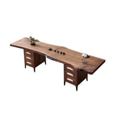 China 2021 Unique Solid Wood Table Tea Table Black Walnut Luxury Solid Wood Table for Home and Hotel for sale