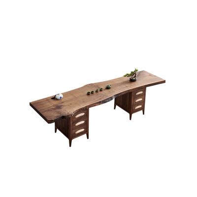 China High End Natural Wood Walnut Tea Table Living Room Furniture Natural Solid Wood Modern Light Weight Black for sale