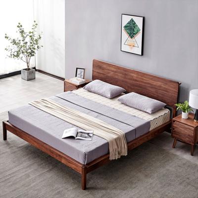 China The tier skeleton is stable and durable factory size straight MDF soft wood bed for sale