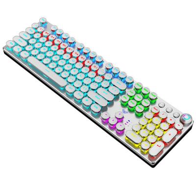 China Metal Vapor Ergonomic Keyboard Esports Gaming Keyboard Black Green Tea Multimedia Punk Mechanical Keyboards for sale