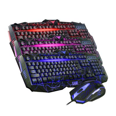 China Gamer Professional Keyboard 104 KEYS Computer Keyboard 3-RGB Backlit Cyan Backlit Gaming Keyboard Mouse Combos for sale