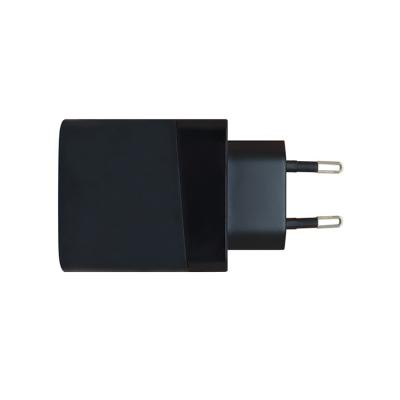 China Popular USB C Dual Port Gan Charger 2 To 1 Black Palladium 35W Fast Charging EU Plug Chargers For Charger for sale