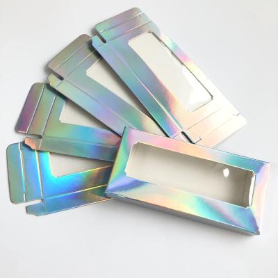 China Hot Sale High Quality Holographic Logo Printing Custom Design Lash Whrit Eyelash Packaging Box Recyclable for sale