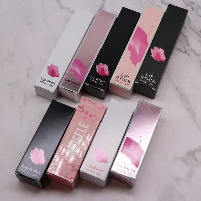 China Recycled materials wholesale makeup package box custom logo printing lipbalm lipstick lip gloss cosmetic packaging paper box for sale