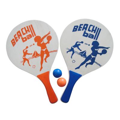 China Professional Eco-friendly Carbon Tennis Racket Beach Paddle Set Wooden Tennis Paddle Set Beach Racket Set for sale