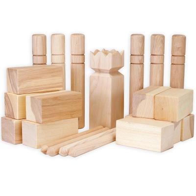 China Eco-friendly high quality outdoor\indoor original kubb game set ev fiyat lawn kubb game viking wooden kubb bowling game for sale