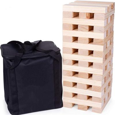 China Construction Toy Wholesale Custom Logo Wooden Mini Tumble Tower Game Classic Toy Hardwood Blocks Wood Craft for Children for sale