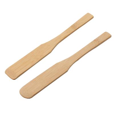 China Sustainable butter knife baking kitchen long handle dumpling stuffing spoon bamboo mixing scraper for sale