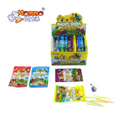 China Crazy Fruit Flavor Packing Box Natural Cartoon Birds Powder Cc Sour Stick Candy for sale